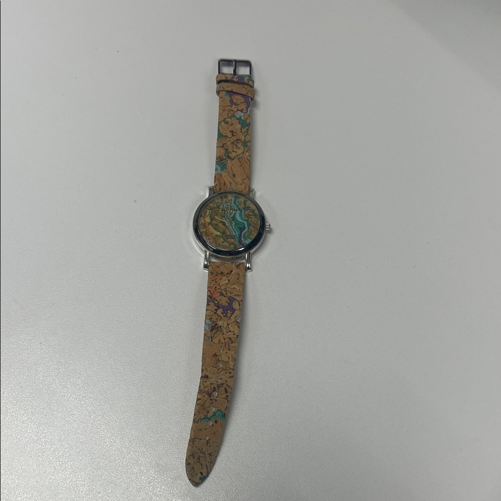 Strada Cork Strap Watch with Multicolor Dial